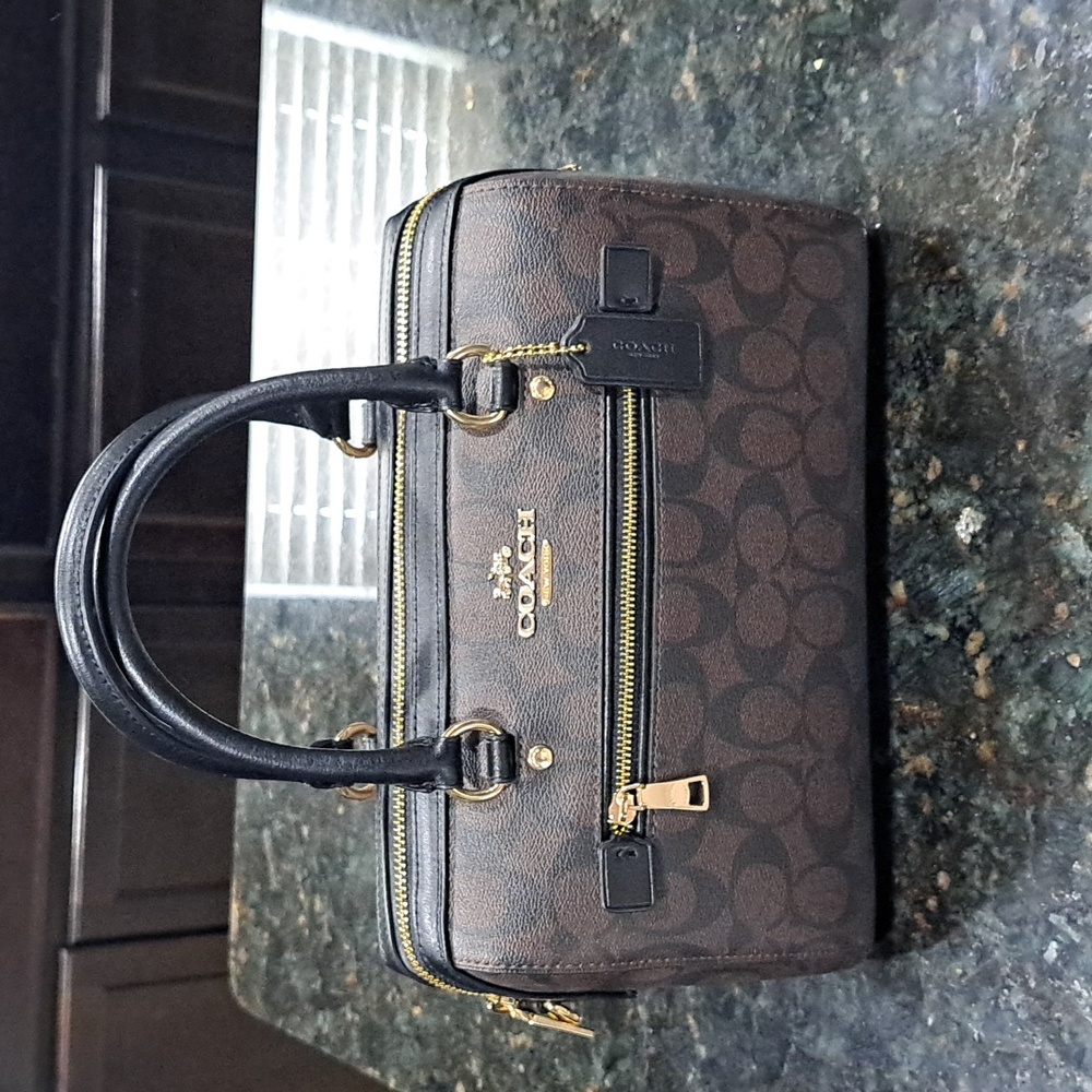 Coach Rowan bag (brown and black) matching wallet included!